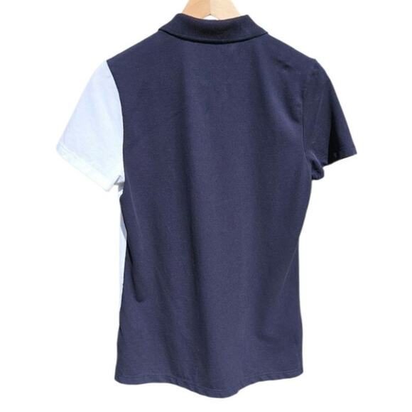 Nautica Women's Short Sleeve 1/4 Zip Colorblock Collared Polo Navy White Medium - Picture 6 of 6